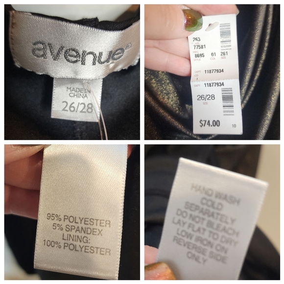 NWT Avenue Gold Metallic Black Stretchy Sleeveless Drape Neck Dress Sz 26/28 4X - Picture 5 of 14